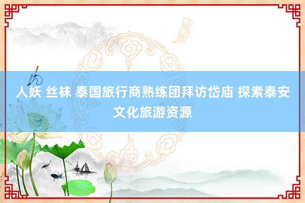 人妖 丝袜 泰国旅行商熟练团拜访岱庙 探索泰安文化旅游资源