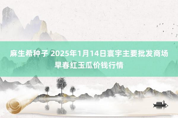 麻生希种子 2025年1月14日寰宇主要批发商场早春红玉瓜价钱行情