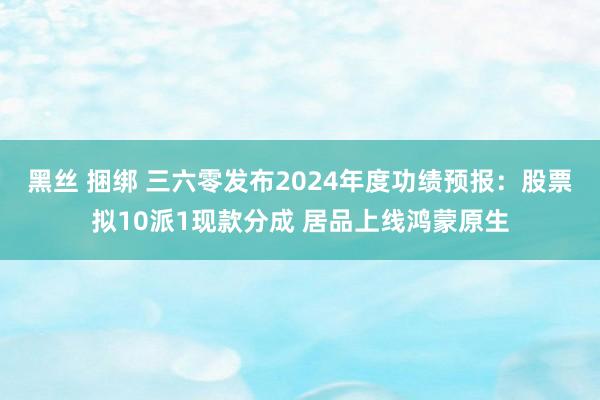 黑丝 捆绑 三六零发布2024年度功绩预报：股票拟10派1现款分成 居品上线鸿蒙原生