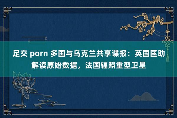 足交 porn 多国与乌克兰共享谍报：英国匡助解读原始数据，法国辐照重型卫星