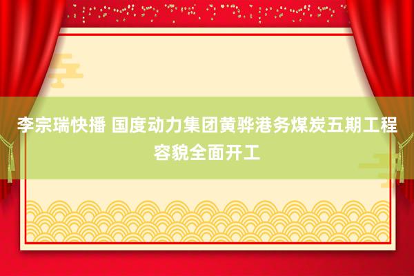 李宗瑞快播 国度动力集团黄骅港务煤炭五期工程容貌全面开工