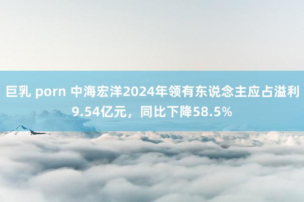 巨乳 porn 中海宏洋2024年领有东说念主应占溢利9.54亿元，同比下降58.5%