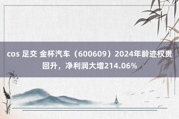 cos 足交 金杯汽车（600609）2024年龄迹权贵回升，净利润大增214.06%