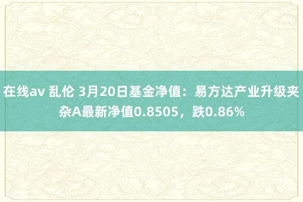 在线av 乱伦 3月20日基金净值：易方达产业升级夹杂A最新净值0.8505，跌0.86%