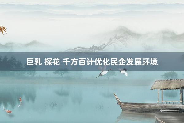 巨乳 探花 千方百计优化民企发展环境