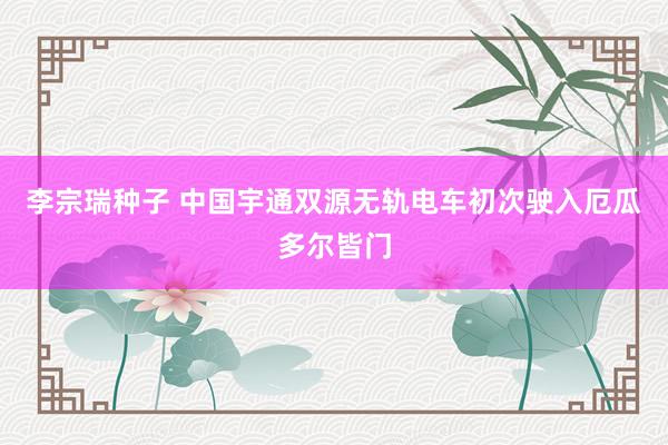 李宗瑞种子 中国宇通双源无轨电车初次驶入厄瓜多尔皆门