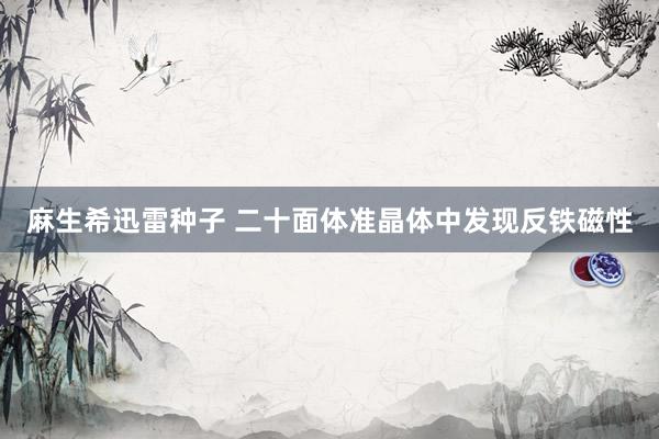 麻生希迅雷种子 二十面体准晶体中发现反铁磁性
