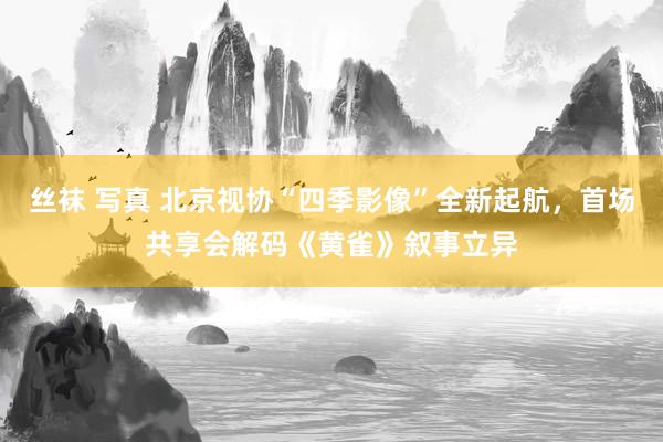 丝袜 写真 北京视协“四季影像”全新起航，首场共享会解码《黄雀》叙事立异