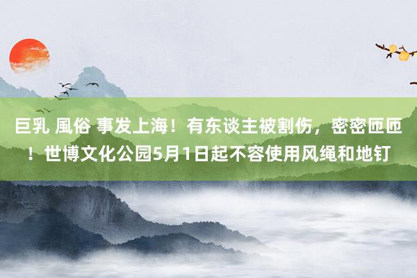巨乳 風俗 事发上海！有东谈主被割伤，密密匝匝！世博文化公园5月1日起不容使用风绳和地钉